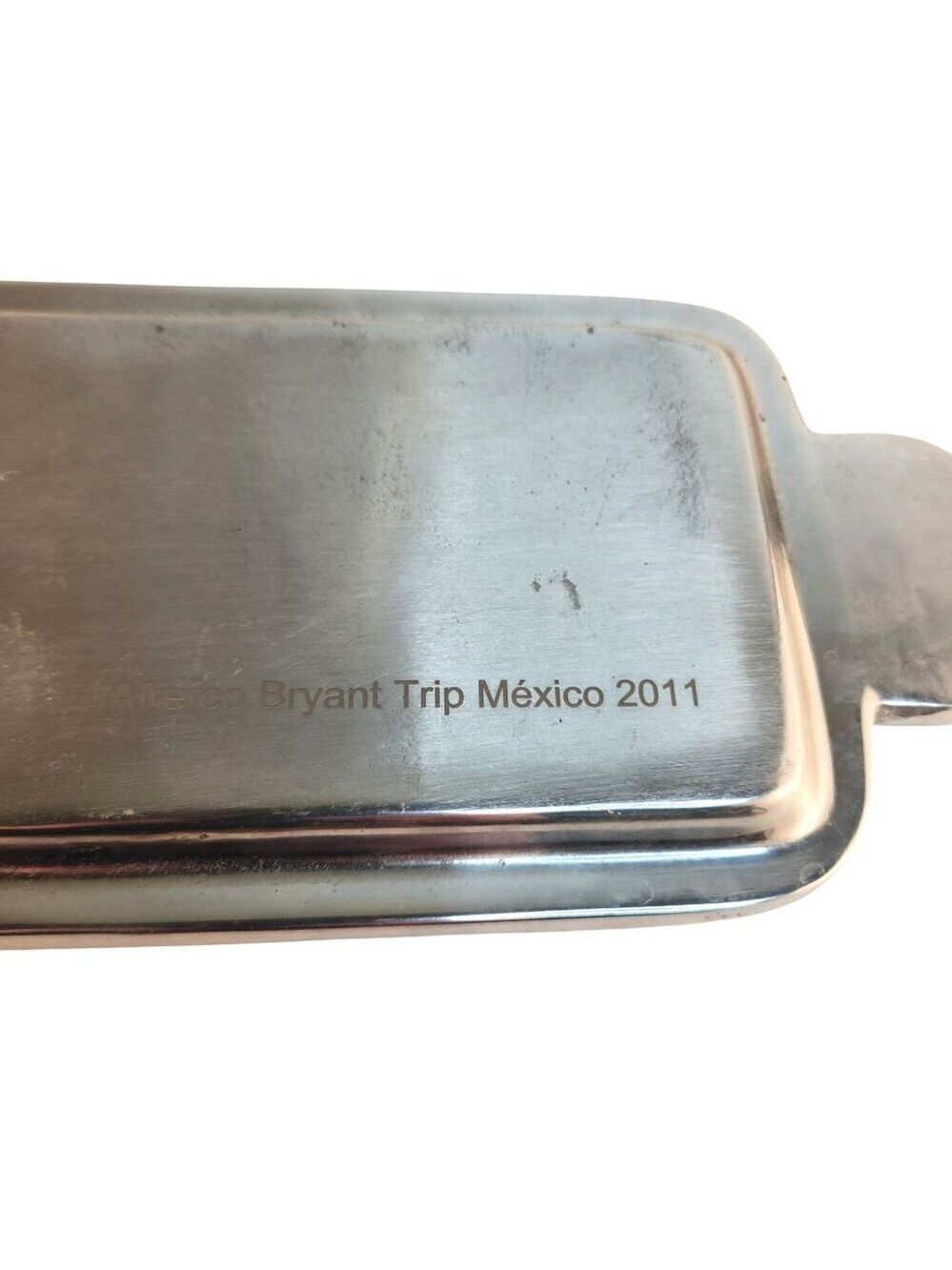 Decorative Aluminum Serving Tray With Hand-Painted Ceramic Talavar Handle Accent - Picture 5 of 11